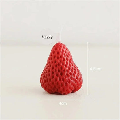 1/4Pcs Strawberry Candles Soy Wax Aromatherapy Scented Candles Cake Toppers for Birthday Party Baby Shower Home Decorations