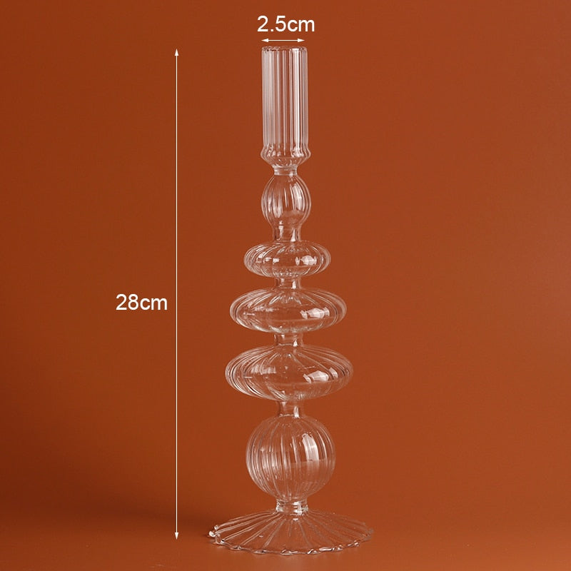 Romantic Glass Candle holder candlelight dinner Nordic Candlestick Wedding centerpieces  Birthday living room home decor