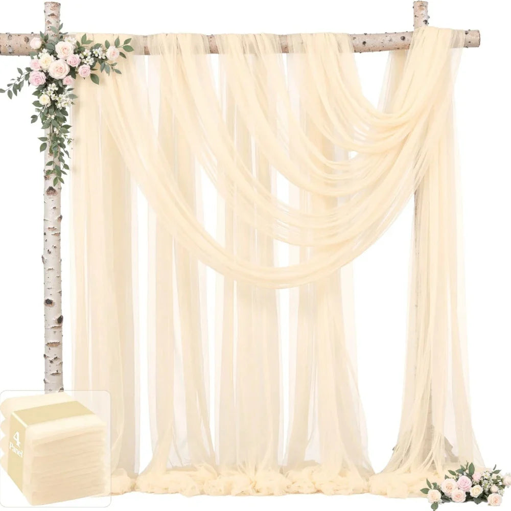 Wedding Arch Draping Fabric Wedding Drapes Drapes for Backdrop Sheer Fabric Drapes Decorations Curtains Reception Ceremony Party