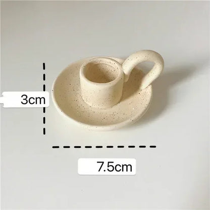 Ceramic Handhold Candlestick Ornaments Photography Home Decoration Jewelry Stand Candle Holder