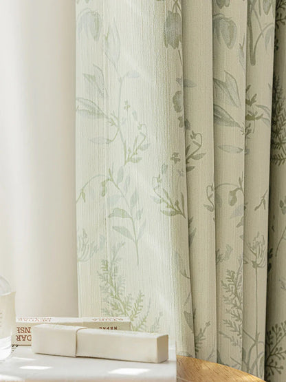 French Living Room Curtains Floral Pattern Bedroom Decoration Curtains Green Home Curtain Blackout Sun Protection Study Curtain