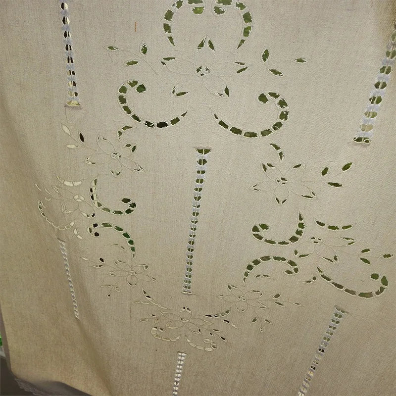 Solid color minimalist small curtains, kitchen, bathroom, foyer partition curtains, handmade hollowed out and threaded curtains
