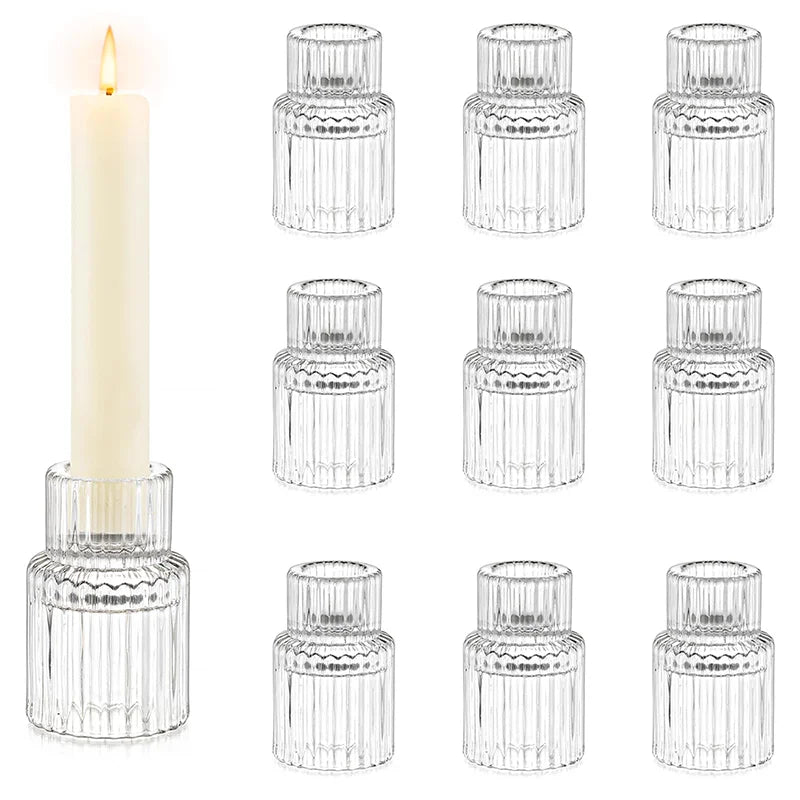 Ikeehome  10/20PCS Transparent Cone Candlestick Bulk Used for Table Centers, Christmas, Halloween, Wedding Parties