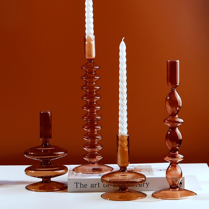 Romantic Glass Candle holder candlelight dinner Nordic Candlestick Wedding centerpieces  Birthday living room home decor