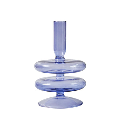 Lilac Candle Holders Glass Candlestick holder for Wedding Table Centerpieces Nordic Vase Home Decoration Gift
