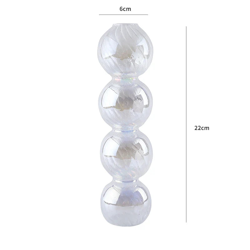 Glass Candle Holder Home Decor Nordic Rainbow Vase Flower Table Living Room Decoration Candlestick Holder for Wedding