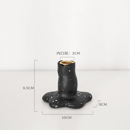 Ink Dot Resin Candle Holders Candlestick Photography Table Candle Stand Exquisite Candlestick Nordic Table Home Decor