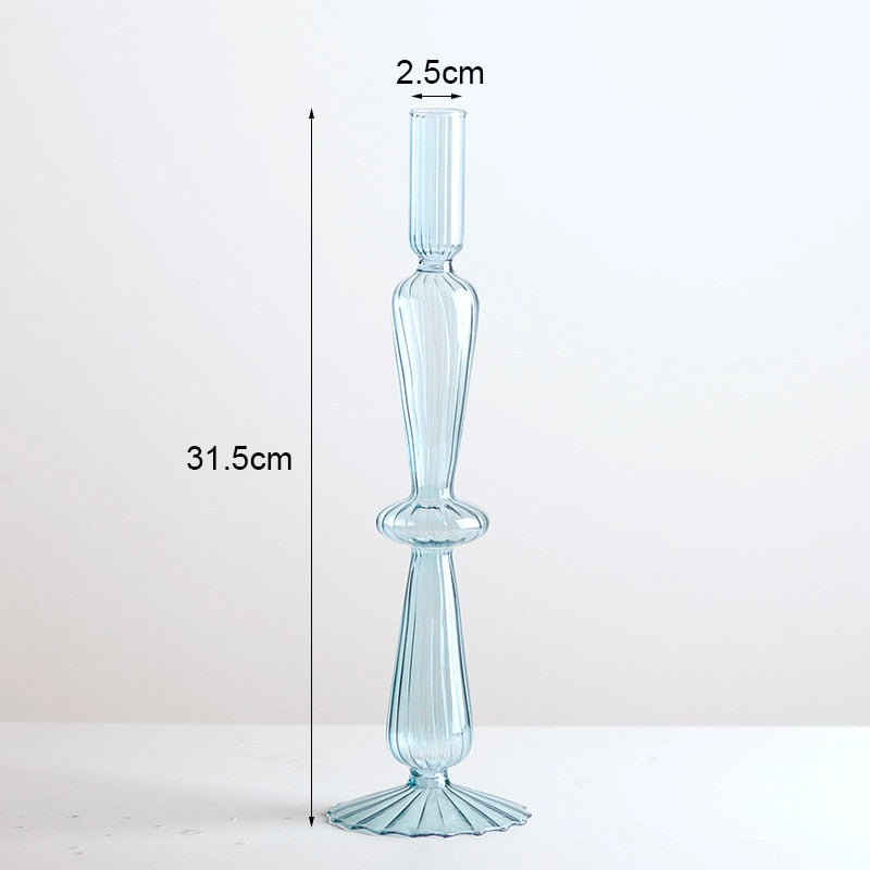Romantic Glass Candle holder candlelight dinner Nordic Candlestick Wedding centerpieces  Birthday living room home decor