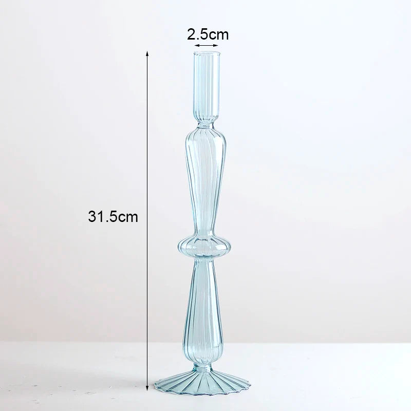 Romantic Glass Candle holder candlelight dinner Nordic Candlestick Wedding centerpieces Bougeoir Birthday living room home decor