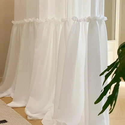 French Skirt Special Design White Sheer Curtains For Princess Rooms, Dust-proof Partition Curtains, Tulle Curtains For Windows