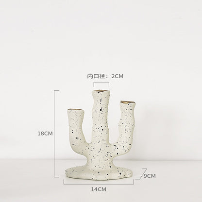 Ink Dot Resin Candle Holders Candlestick Photography Table Candle Stand Exquisite Candlestick Nordic Table Home Decor