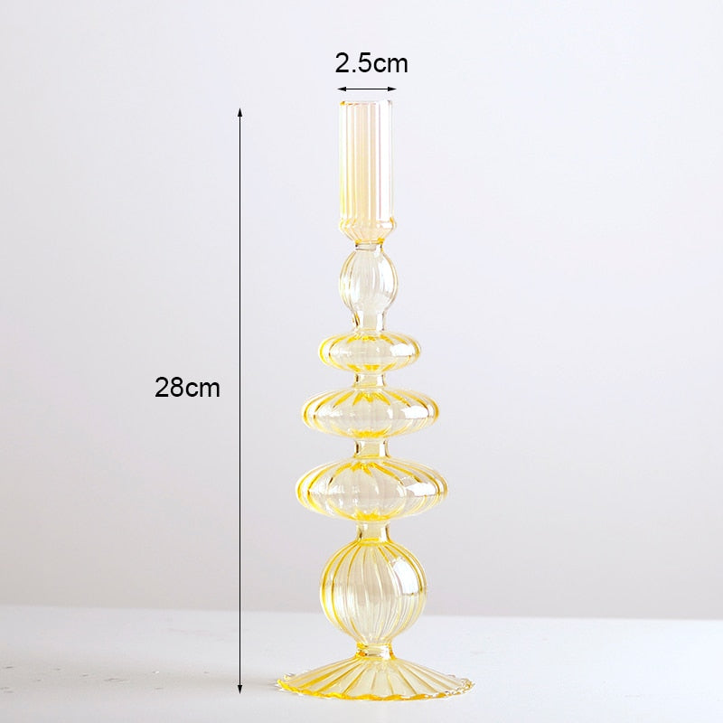Romantic Glass Candle holder candlelight dinner Nordic Candlestick Wedding centerpieces  Birthday living room home decor