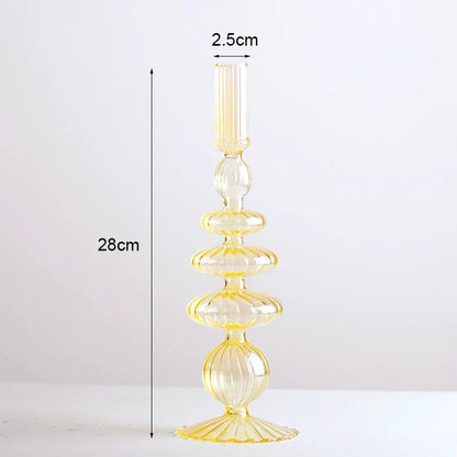 Romantic Glass Candle holder candlelight dinner Nordic Candlestick Wedding centerpieces Bougeoir Birthday living room home decor