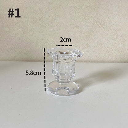 Glass Candle Holder Elegant Candlestick Romantic Decoration for Wedding Centerpiece Candle Rack Table Decor Ornament bougeoir