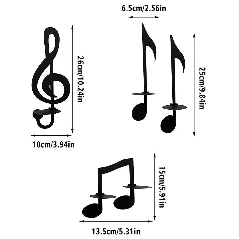 Music Candlestick Holiday Candlestick Home Decoration,Western Classic Candlelight Dinner Props Photography Anniversary Birthday