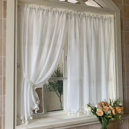 Korean style window screens are opaque and perforated-free. hook and loop curtains, bay windows, balcony floor-to-ceiling window