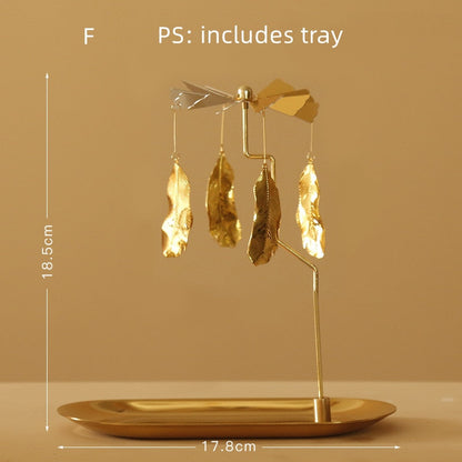 Gold Candlesticks Rotating Tray Christmas Romantic Rotation Spinning Carrousel Tea Light Candle Holder Dinner Wedding Bar Party