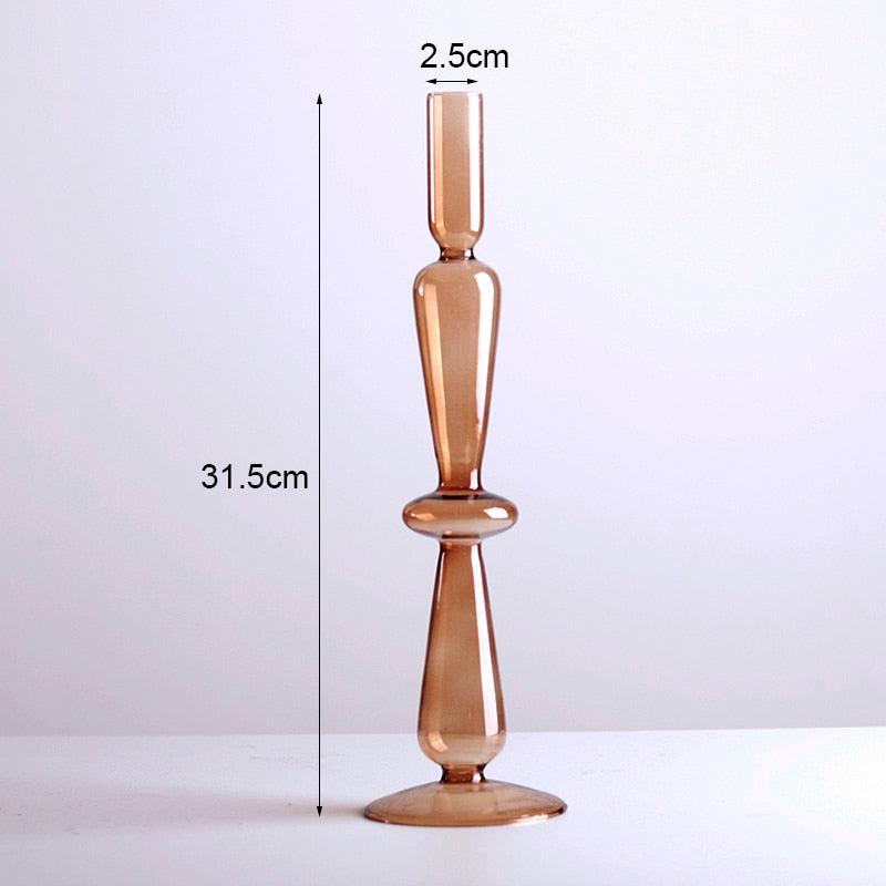 Romantic Glass Candle holder candlelight dinner Nordic Candlestick Wedding centerpieces  Birthday living room home decor