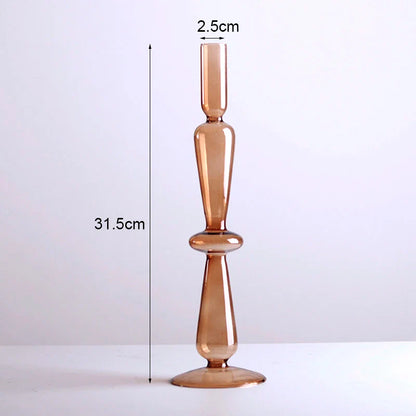 Romantic Glass Candle holder candlelight dinner Nordic Candlestick Wedding centerpieces Bougeoir Birthday living room home decor