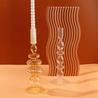 Romantic Glass Candle holder candlelight dinner Nordic Candlestick Wedding centerpieces Bougeoir Birthday living room home decor