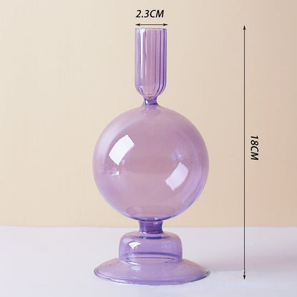 Taper Candle Holders Glass Candlesticks for Home Wedding Table Decoration Glass Vase Table Bookshelf Candles Stand