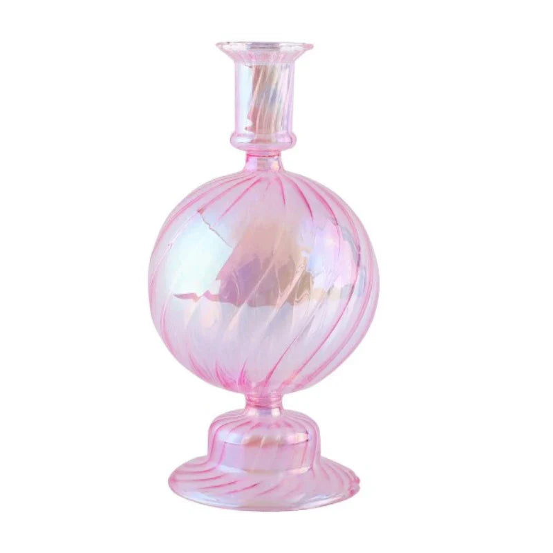 Floriddle Retro Candlesticks Taper Candle Holders Tall Candlesticks Decoration Party Glass Vase Home Decor Wedding Decoration