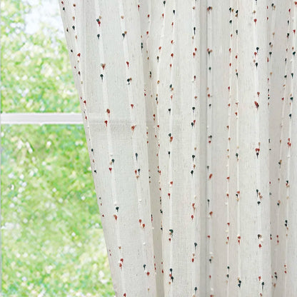 White Cute Candy Vertical Yarn Curtain for Kids Bedroom Living room Embroidered Window Screen Sheer Drape Study Home Decor