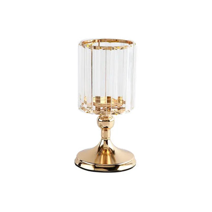 Glass Candle Holder Metal Stand Storage Ornament Candlestick Household Desktop Simple Crafts Candle Holder Candelabra Decoration