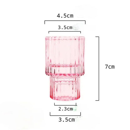 Red Mini Glass Candle Holders Taper Candle Stand Small Tealight Candle Holder Candlestick Holder Christmas Decor Green Glass