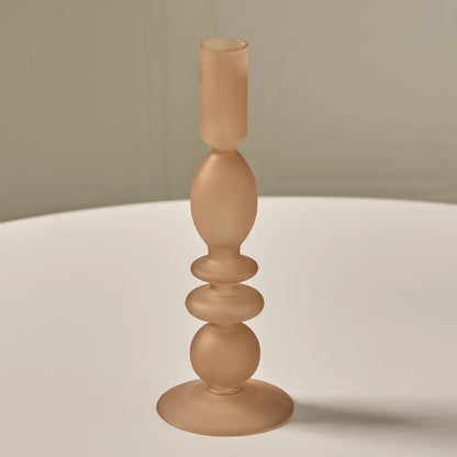 1pc Matte Glass Candle Holders Home Decoration Candlestick Birthday Candle Holder Dining Table Decoration Candle Home Decore