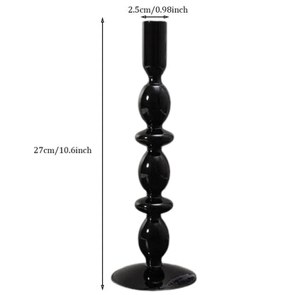 Black Glass Vases Glass Candle Holders for Wedding Home  Flower Vase Decoratio Candlestick Holder  Modern Living Room Decor