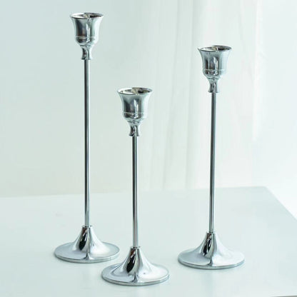 3pc Candlestick Holders Kit Brass Gold Candlestick Set Candle Holders Decorative Candlestick Stand for Wedding Party Dinning