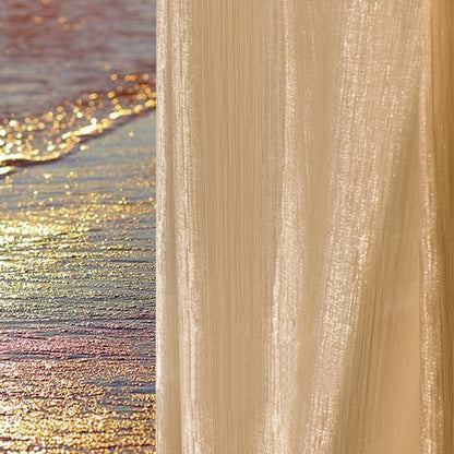 Nostalgia Sparkling French Style Tulle Curtains For Living Room Bright Streamer Voile Sheer Curtain Home Decor Customize