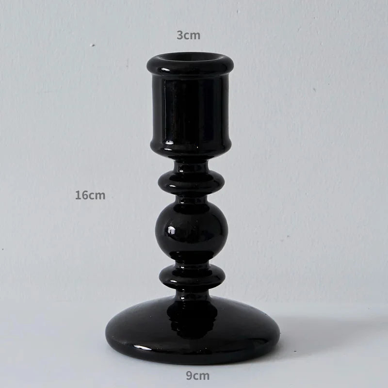 Black Candle Holder Home Decor Candlesticks Living Room Modern Decoration Glass Vase Bookshelf Decor Candle Stick Holder