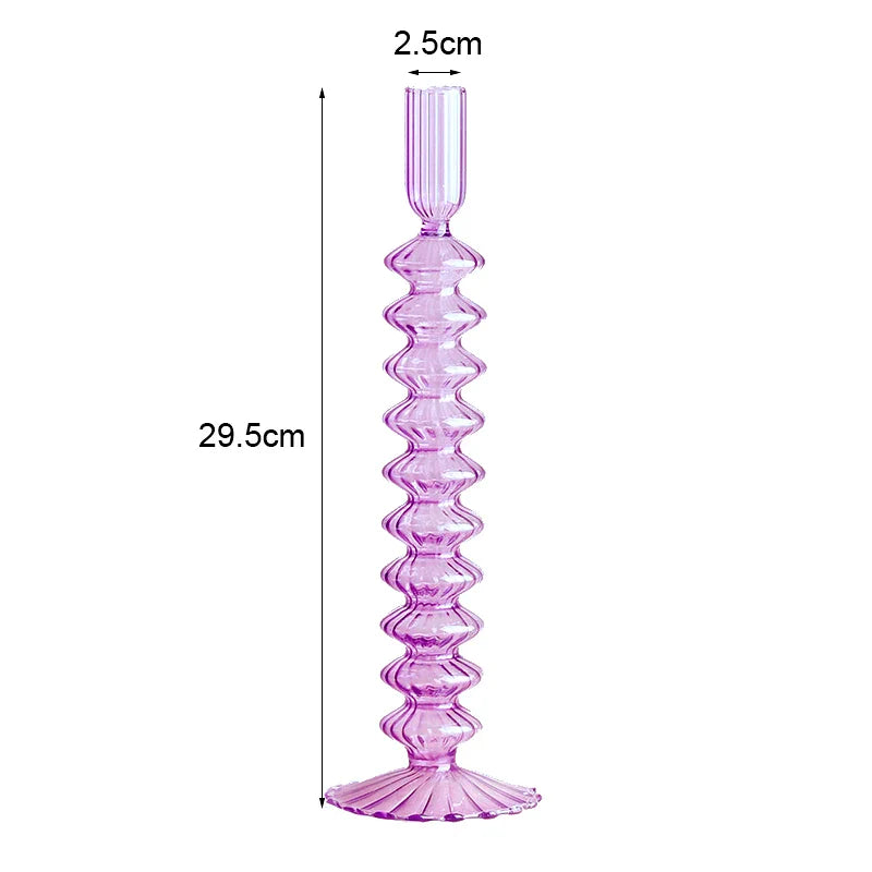 Romantic Glass Candle holder candlelight dinner Nordic Candlestick Wedding centerpieces Bougeoir Birthday living room home decor
