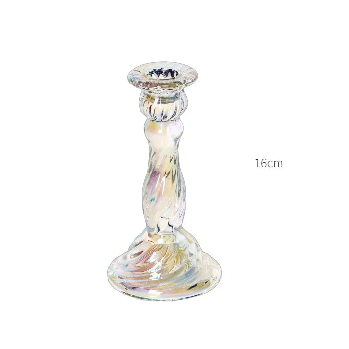 Decorative Crystal Candle Holders for Table Wedding Table Centerpiece Candle Stand Clear Glass Candlestick Holder Home Decor