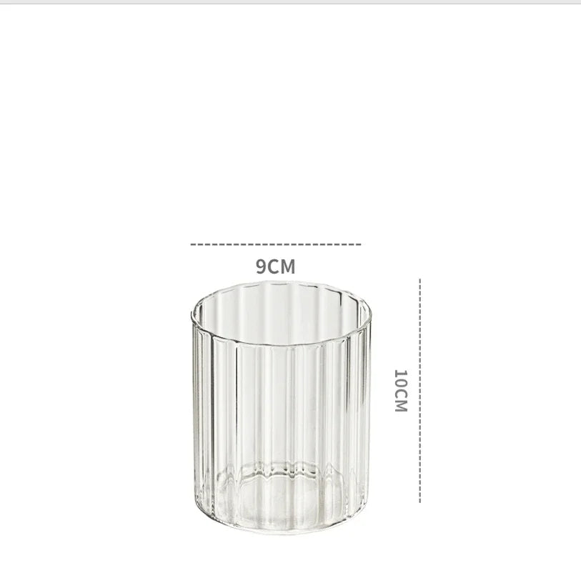 Ribbed Glass Hurricane Candle Holders Home Decor Pillar Candles Glass Vase Floating Candle Wedding Ornaments