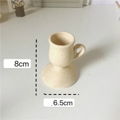 Ceramic Handhold Candlestick Ornaments Photography Home Decoration Jewelry Stand Candle Holder
