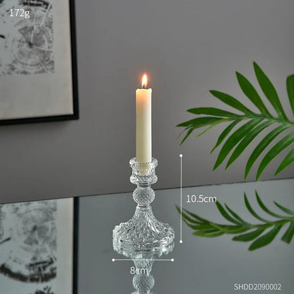 Novelty Glass Candle Holder Nordic Decor Candlestick Romantic Candle Stand Desk Accessories Wedding Centerpieces Ornament Gifts