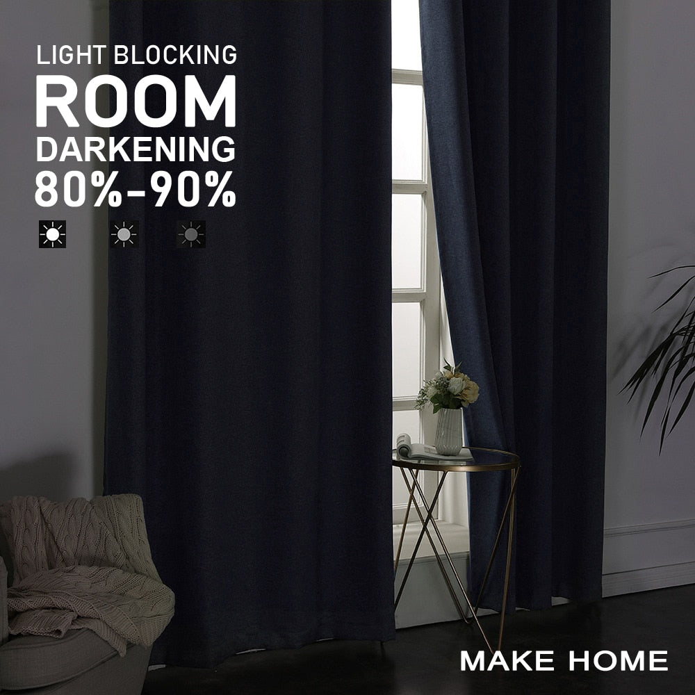 2 Pcs Gradient Color Balckout Curtains for Bedroom Living Room Kitchen Modern Curtains Treatment Blinds Custom Made