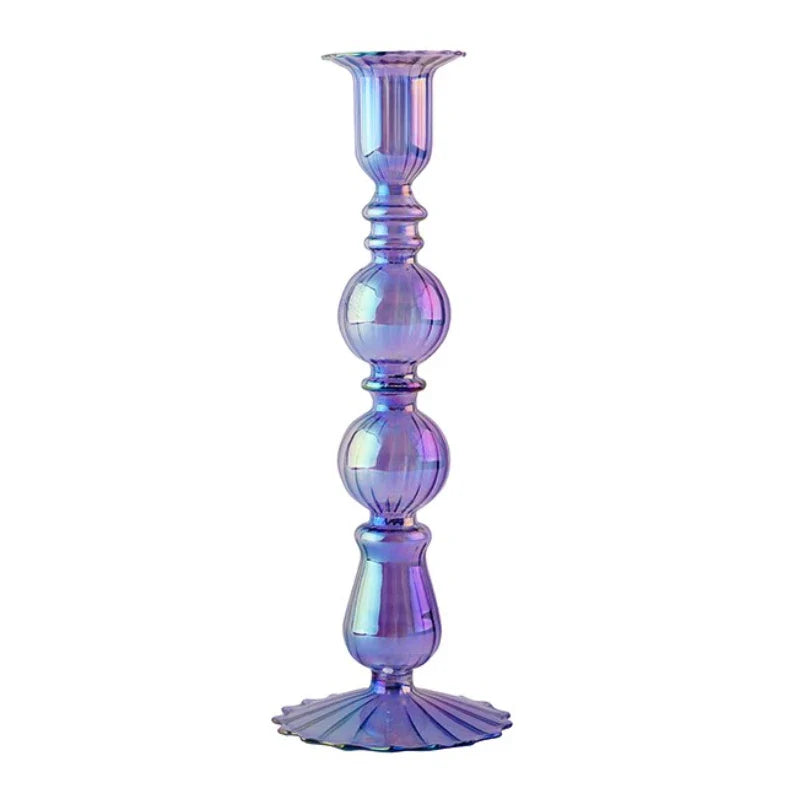 Floriddle Retro Candlesticks Taper Candle Holders Tall Candlesticks Decoration Party Glass Vase Home Decor Wedding Decoration