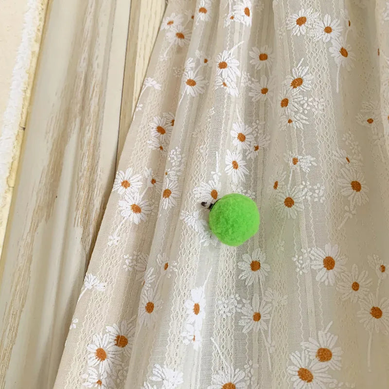 French pastoral floral door curtain cotton and linen bedroom partition bathroom feng shui curtain