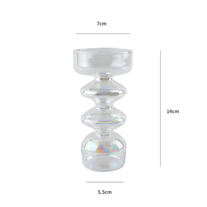 1pc Floriddle Glass Vases Nordic Candlestick Wedding Decoration Christmas Decoration Candle Stick Holder Home Decor Flower Vase