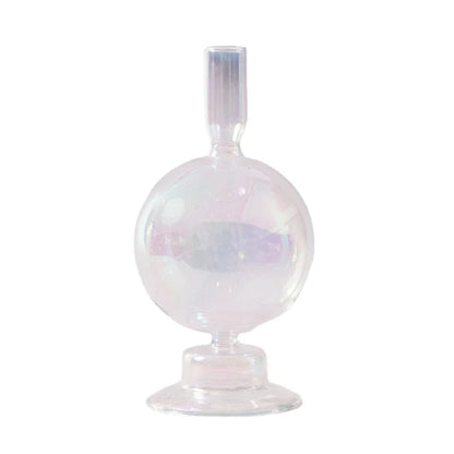 1pc Floriddle Glass Vases Nordic Candlestick Wedding Decoration Christmas Decoration Candle Stick Holder Home Decor Flower Vase