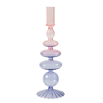 Lilac Candle Holders Glass Candlestick holder for Wedding Table Centerpieces Nordic Vase Home Decoration Gift