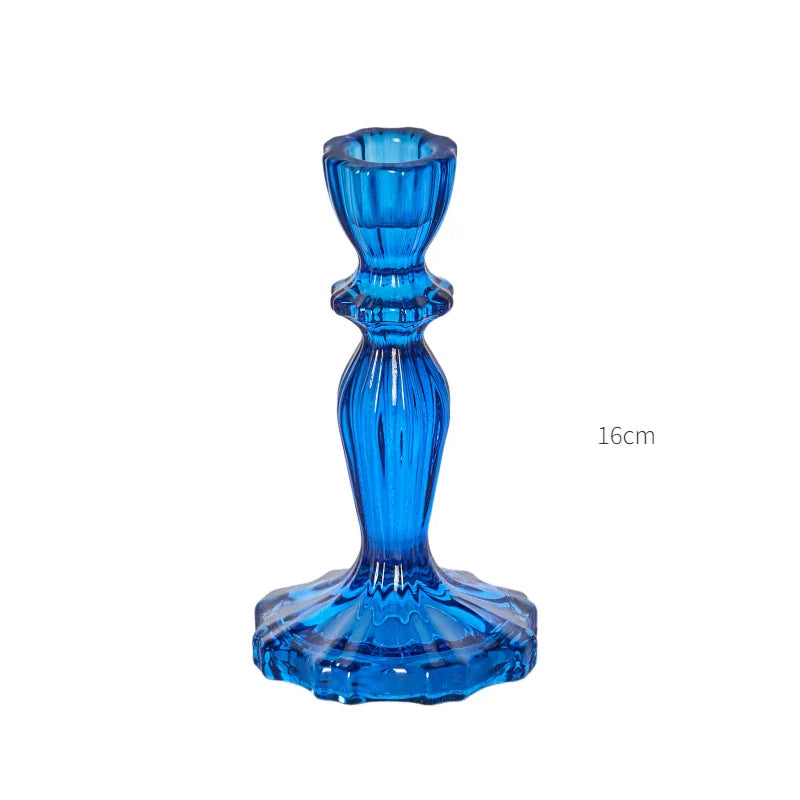 Decorative Crystal Candle Holders for Table Wedding Table Centerpiece Candle Stand Clear Glass Candlestick Holder Home Decor