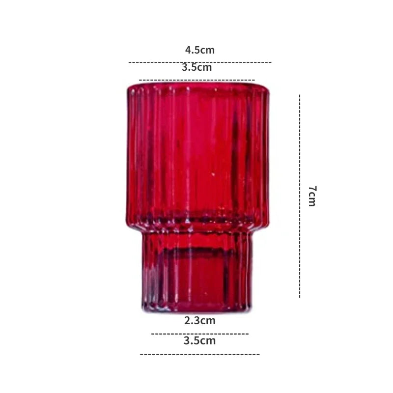 Red Mini Glass Candle Holders Taper Candle Stand Small Tealight Candle Holder Candlestick Holder Christmas Decor Green Glass