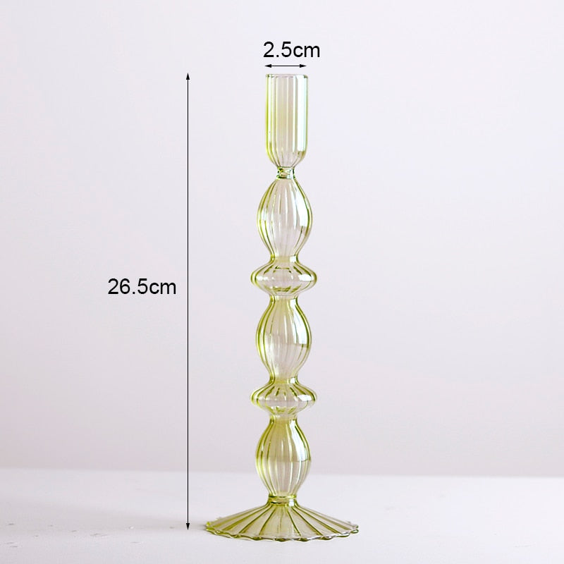 Romantic Glass Candle holder candlelight dinner Nordic Candlestick Wedding centerpieces  Birthday living room home decor