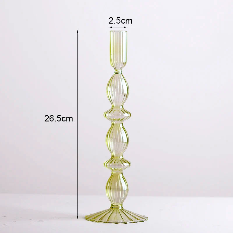 Romantic Glass Candle holder candlelight dinner Nordic Candlestick Wedding centerpieces Bougeoir Birthday living room home decor