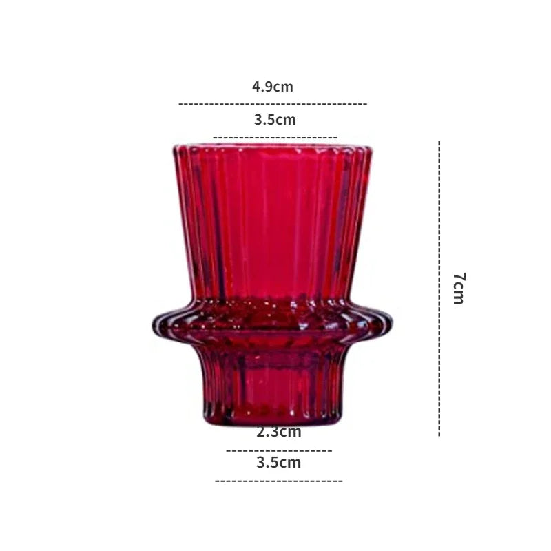 Red Mini Glass Candle Holders Taper Candle Stand Small Tealight Candle Holder Candlestick Holder Christmas Decor Green Glass